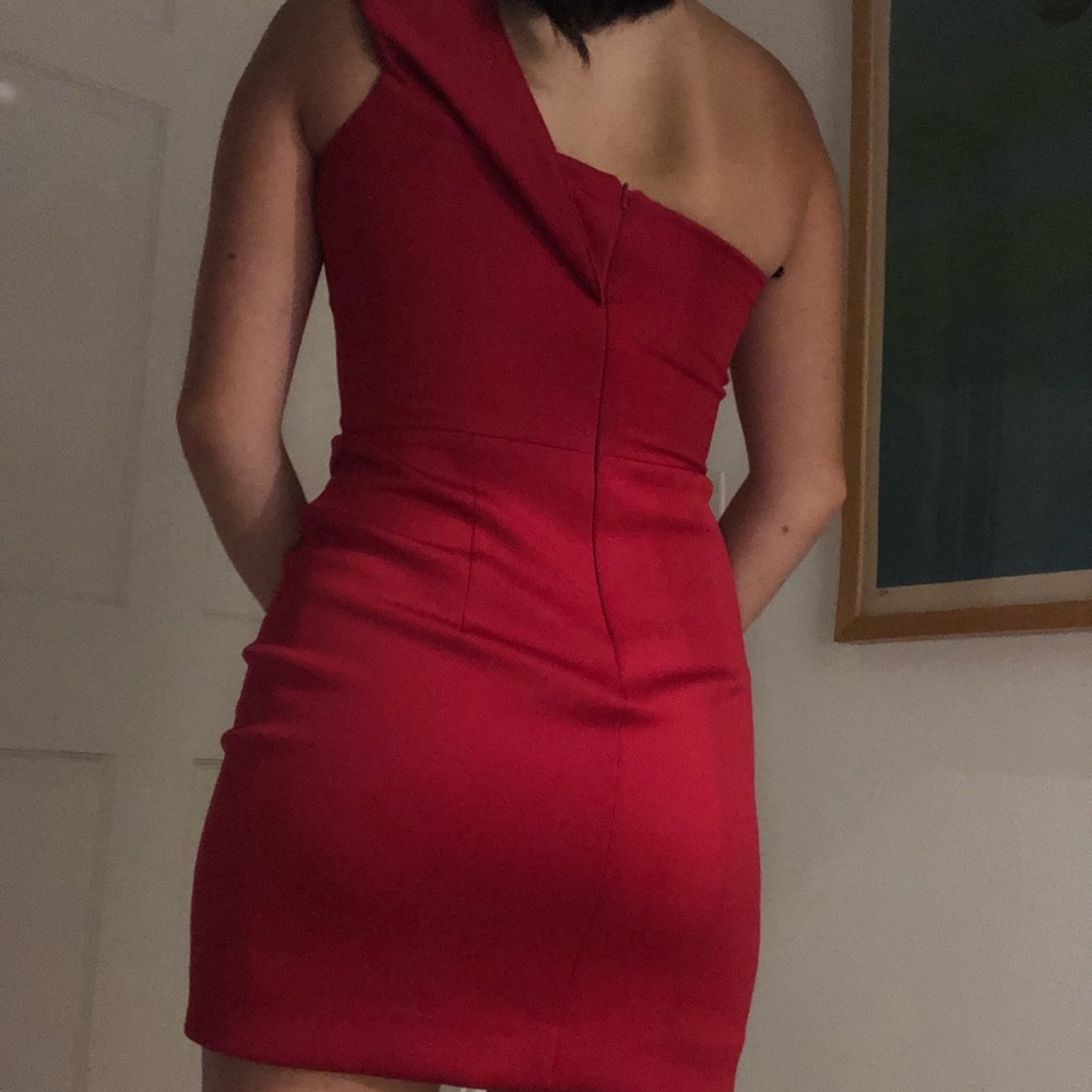 Black halo one shoulder mini dress - Picture 3 of 3